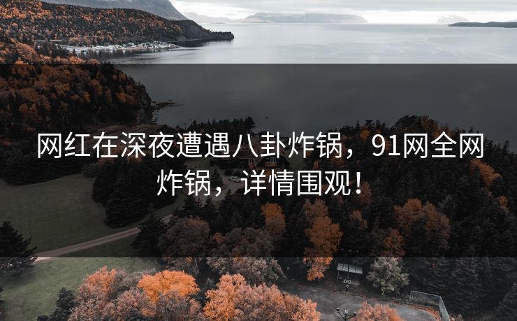 网红在深夜遭遇八卦炸锅，91网全网炸锅，详情围观！