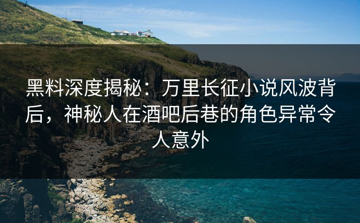 黑料深度揭秘：万里长征小说风波背后，神秘人在酒吧后巷的角色异常令人意外