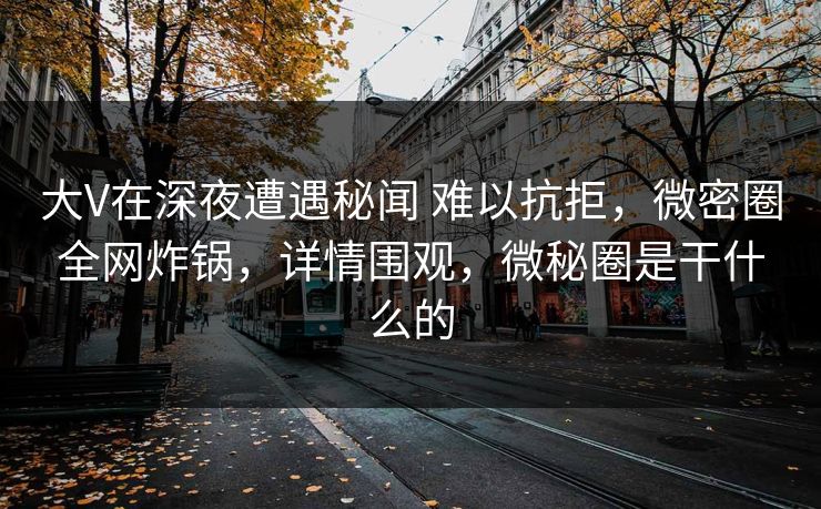 大V在深夜遭遇秘闻 难以抗拒,微密圈全网炸锅,详情围观,微秘圈是干什么的 大V在深夜遭遇秘闻 难以抗拒,微密圈全网炸锅,详情围观,微秘圈是干什么的